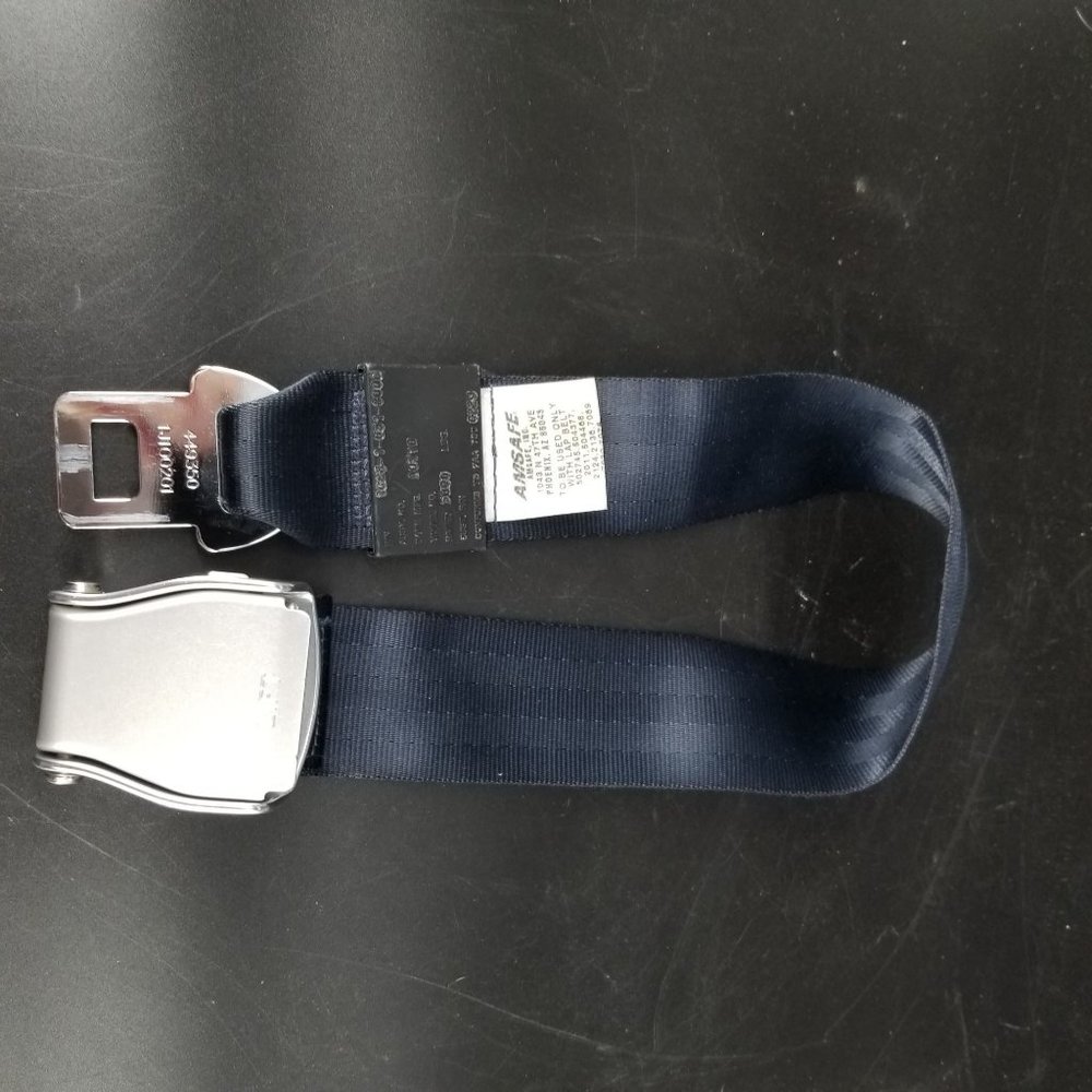 Universal Airline AmSafe Seat Belt Extender Adjustable Navy Blue FAA Type A E-4